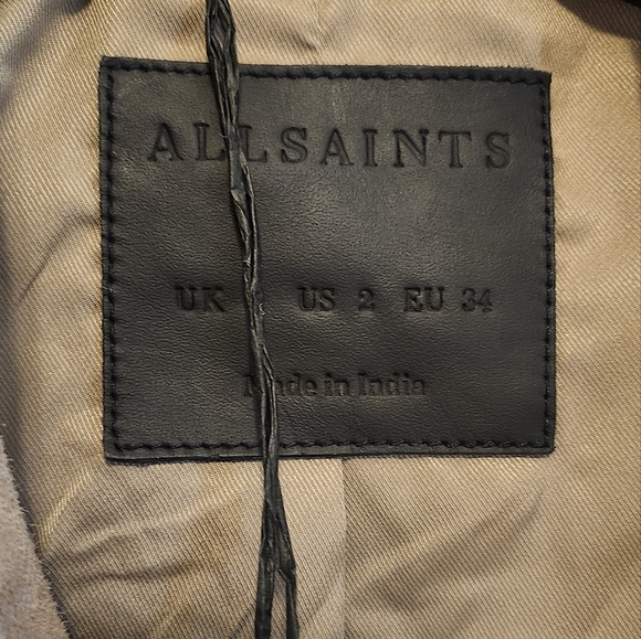 !EXCELLENT DEAL! All Saints SUEDE biker jacket....GORGEOUS - Picture 7 of 10